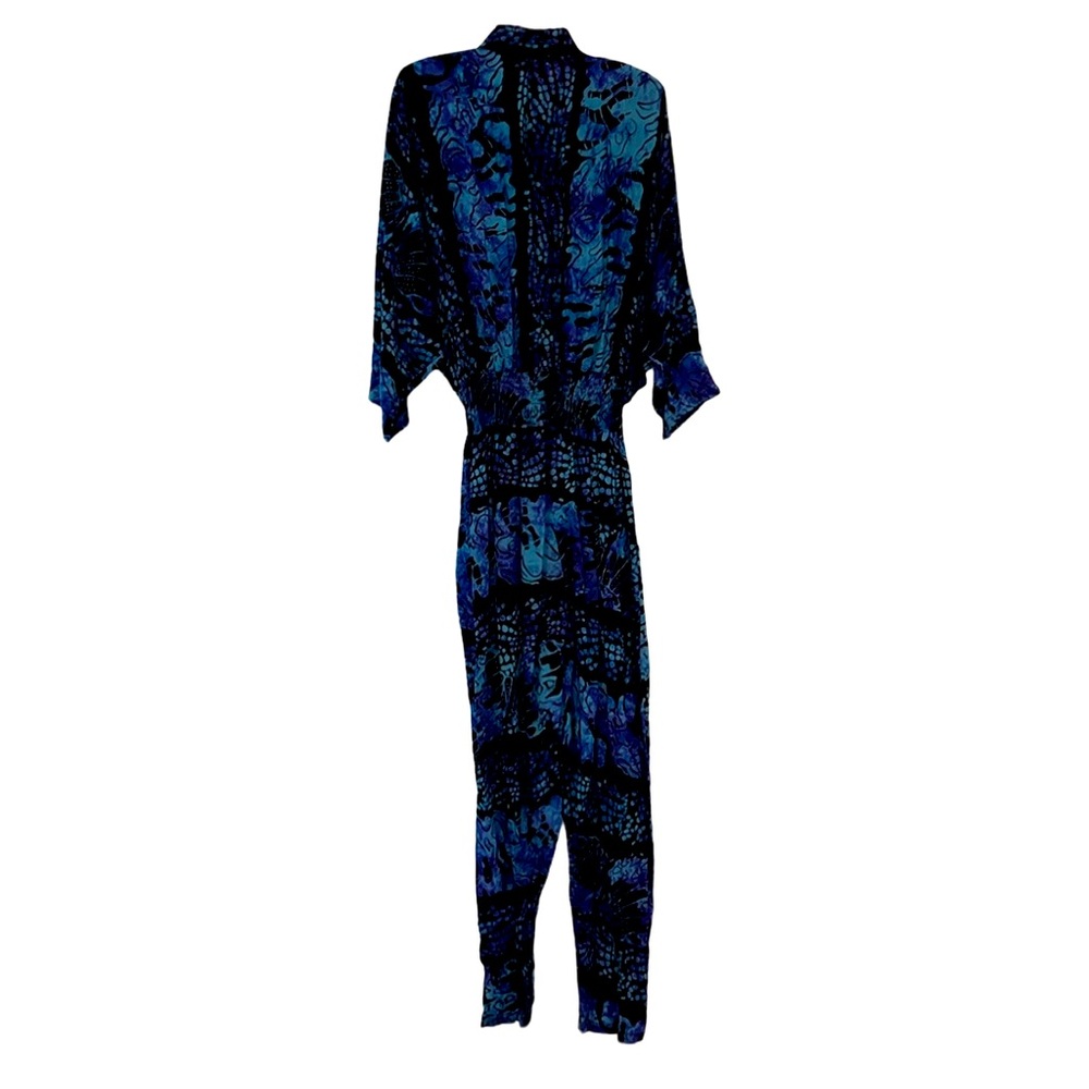 Red’s Threads Vintage 1980’s 100% Rayon Jumpsuit Purple Black Blue Large Retro - Picture 4 of 6